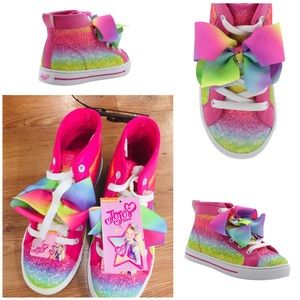 Jojo Siwa Girls Rainbow Glitter High Top Shoes 💗